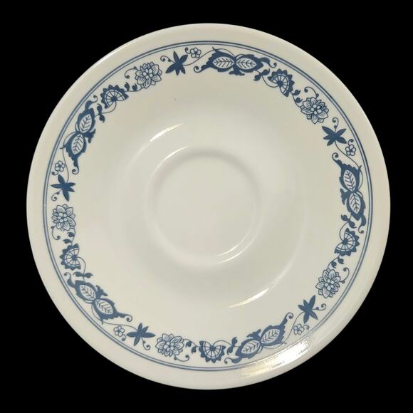 Corelle by Corning Saucer Set of 2 Blue Onion Floral Border White 6.25" USA - Picture 1 of 5